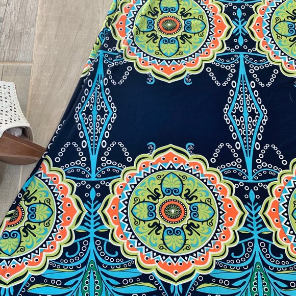 Jup Womens Strapless Medallion Maxi Dress USA S M J UP Uptown - Picture 6 of 6